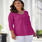 Stretch Cotton Scoop Neck Tee image number null