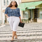 Stretch Cotton Scoop Neck Tee image number null