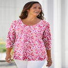 Stretch Cotton Scoop Neck Tee image number null