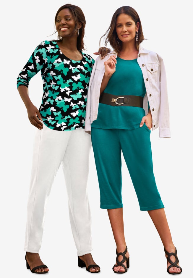 Stretch Cotton Scoop Neck Tee image number 4