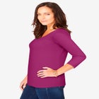 Stretch Cotton Scoop Neck Tee image number null