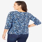 Stretch Cotton Scoop Neck Tee image number null