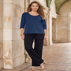 Stretch Cotton Scoop Neck Tee image number null