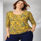 Stretch Cotton Scoop Neck Tee image number null