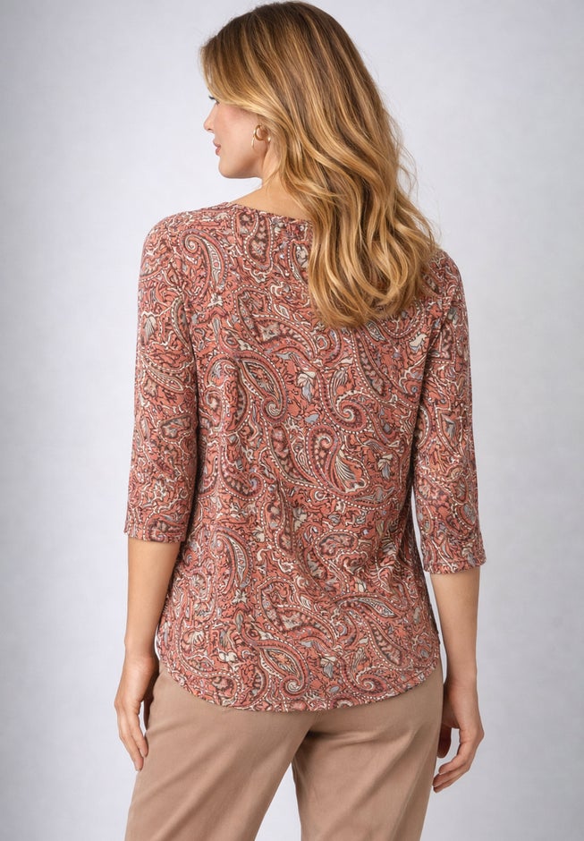 Stretch Cotton Scoop Neck Tee image number 2