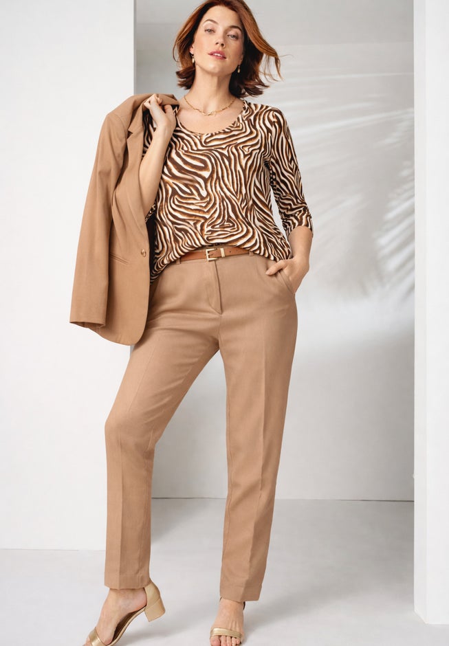 Stretch Cotton Scoop Neck Tee image number 3