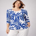 Stretch Cotton Scoop Neck Tee image number null