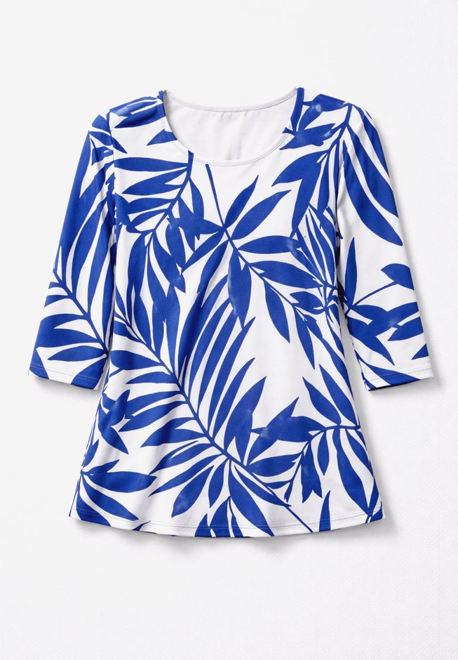 Stretch Cotton Scoop Neck Tee image number 4