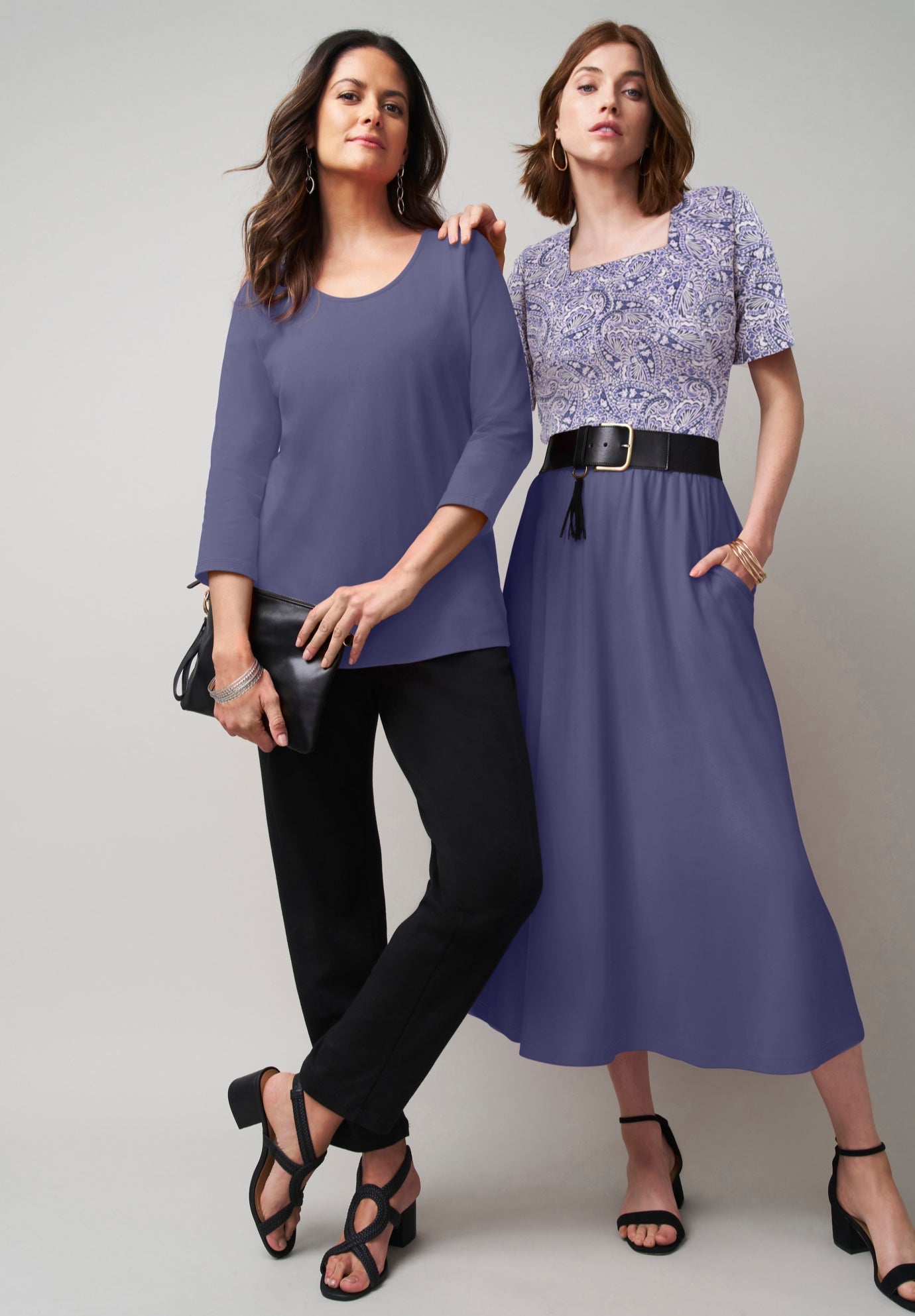 Stretch Cotton Square Neck Tee image number 1