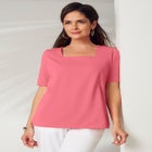 Stretch Cotton Square Neck Tee image number null