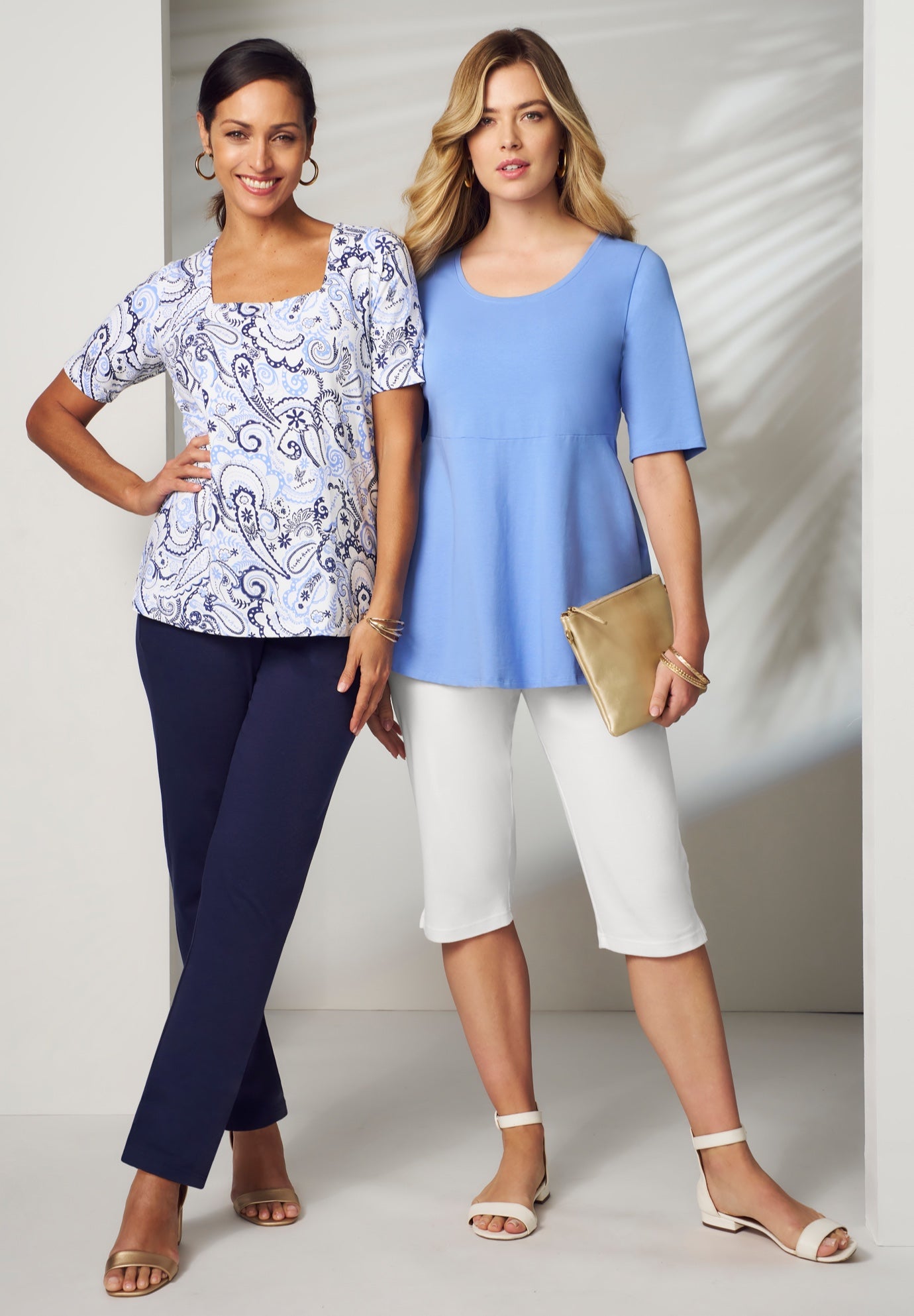 Stretch Cotton Square Neck Tee image number 3