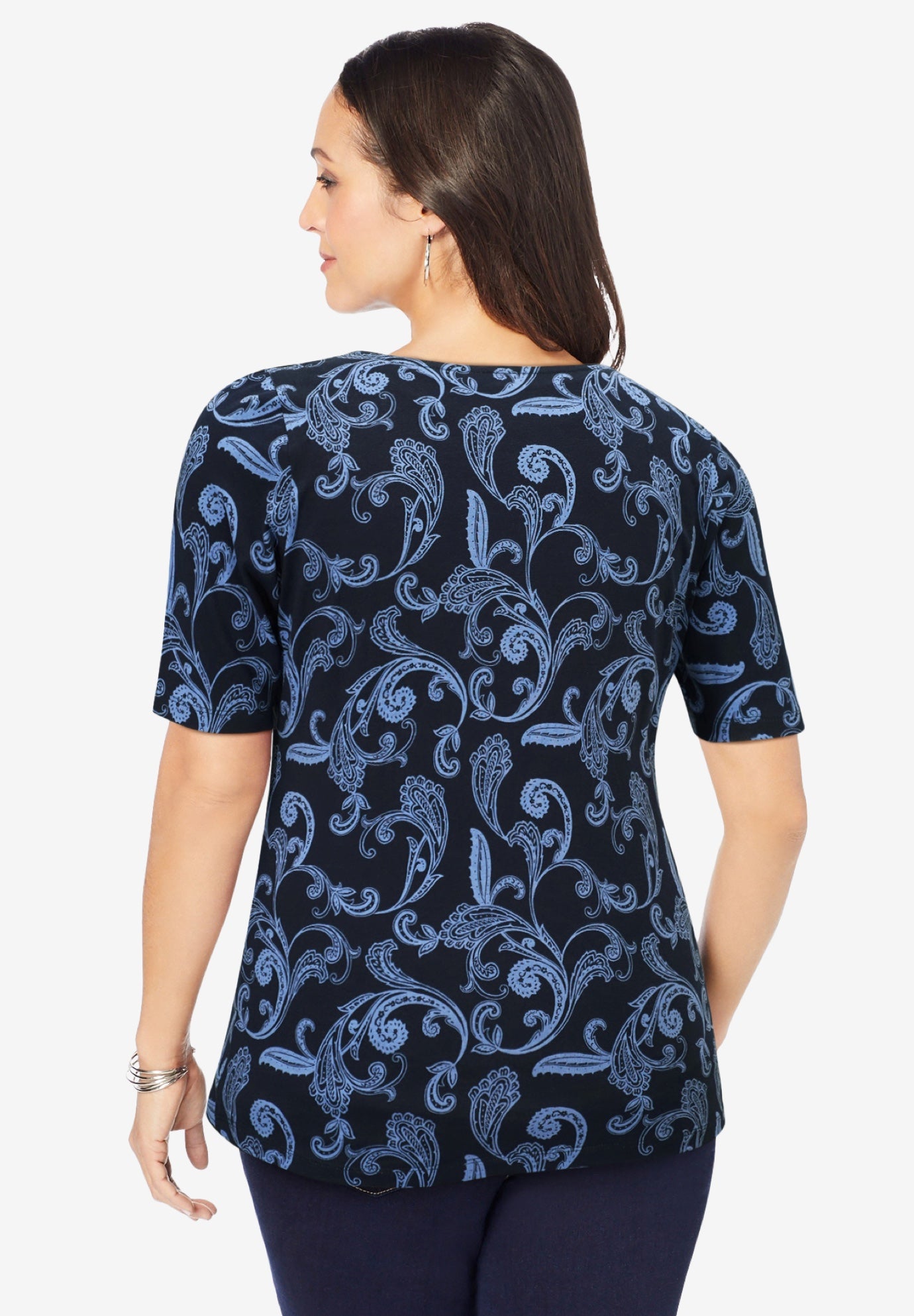 Stretch Cotton Square Neck Tee image number 1