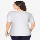 Stretch Cotton Square Neck Tee image number null