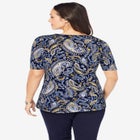 Stretch Cotton Square Neck Tee image number null