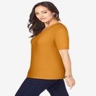 Stretch Cotton Square Neck Tee image number null