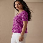 Stretch Cotton Square Neck Tee image number null