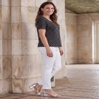 Stretch Cotton Square Neck Tee image number null