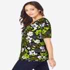 Stretch Cotton Square Neck Tee image number null