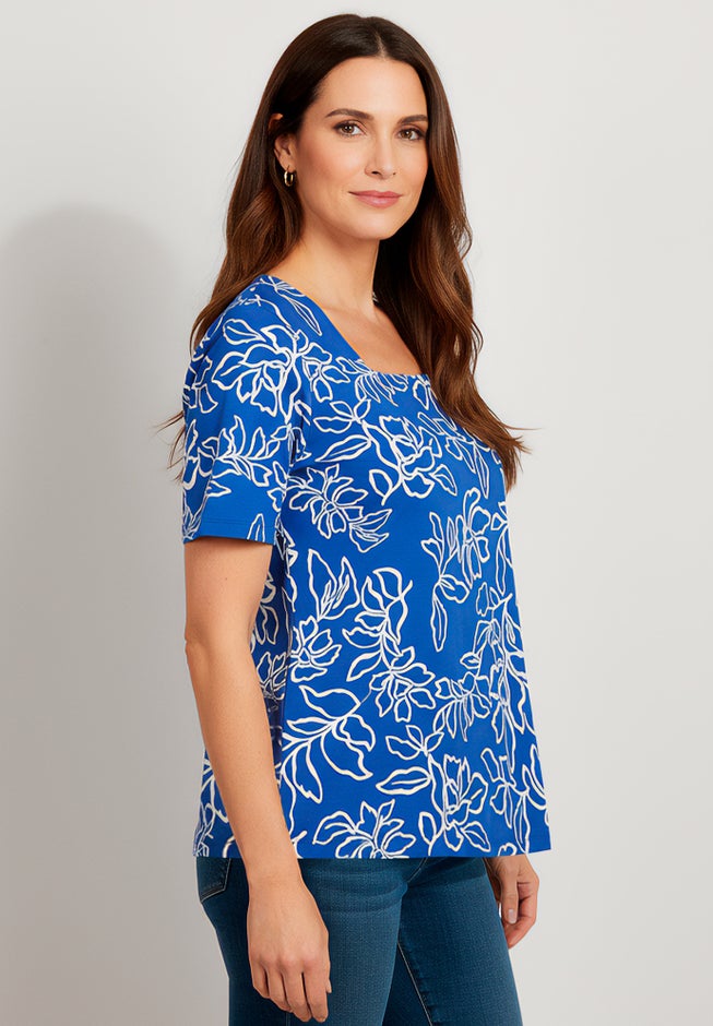 Stretch Cotton Square Neck Tee image number 2