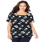 Stretch Cotton Square Neck Tee image number 0