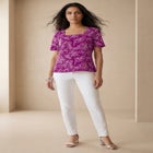 Stretch Cotton Square Neck Tee image number null