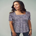 Stretch Cotton Square Neck Tee image number null