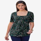 Stretch Cotton Square Neck Tee image number null