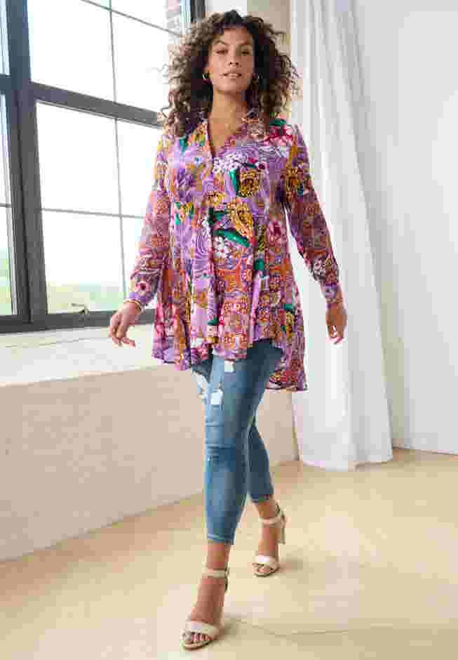 Hand Crinkled Fit And Flare Tunic image number 2