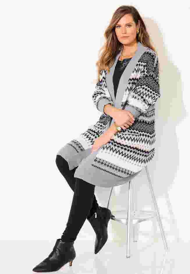 Classic Fair Isle Coatigan image number 1