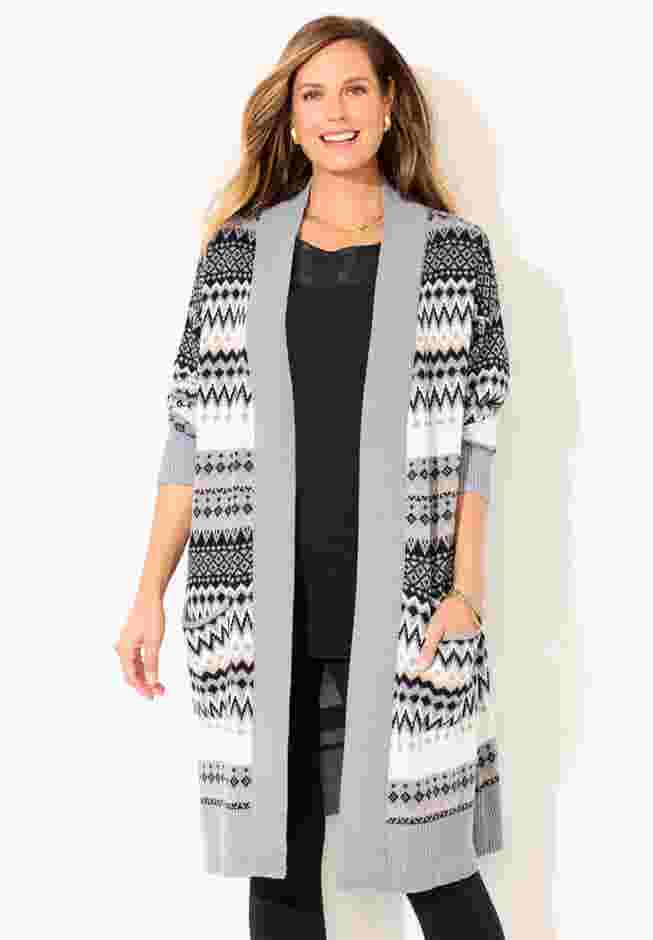 Classic Fair Isle Coatigan image number 1