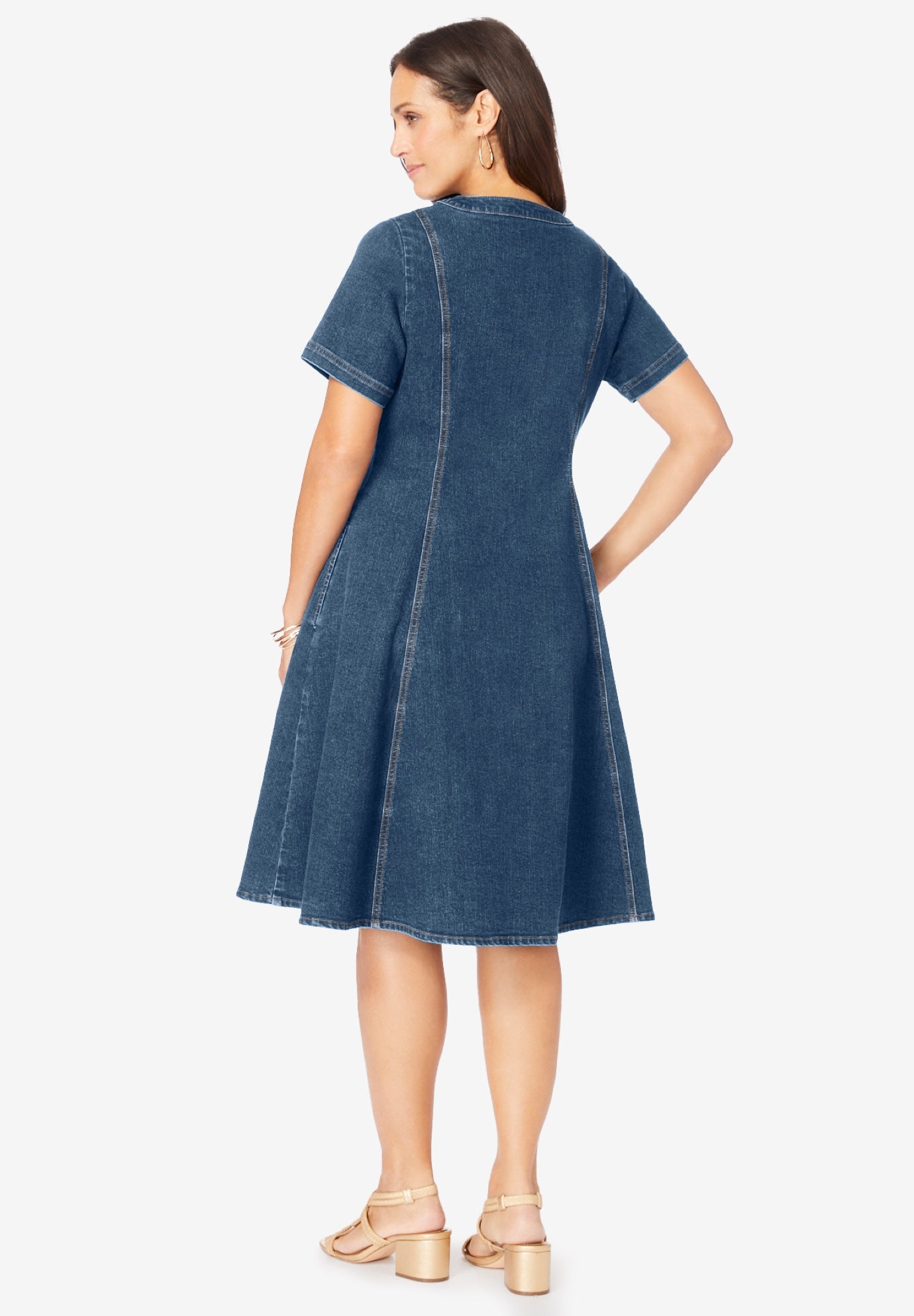 Button Front Denim Dress image number 1