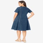 Button Front Denim Dress image number null