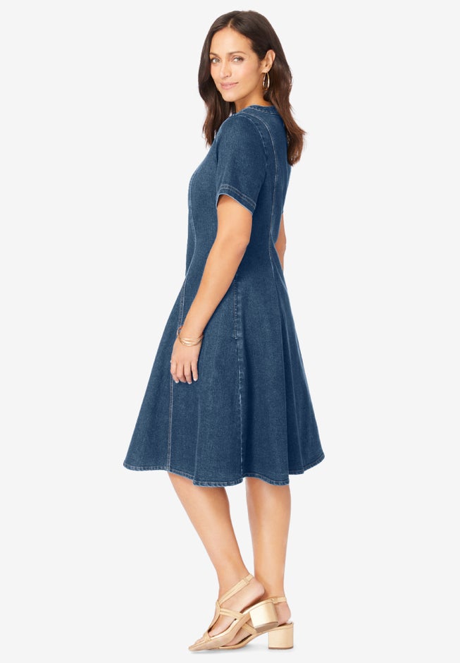 Button Front Denim Dress image number 2