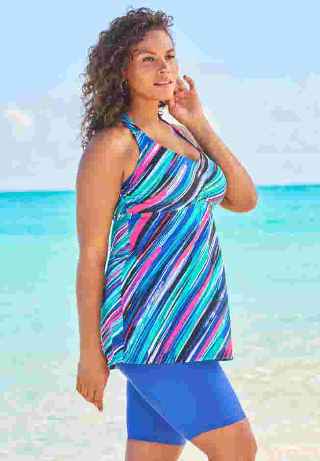 Longer Length Braided Tankini Top image number 5
