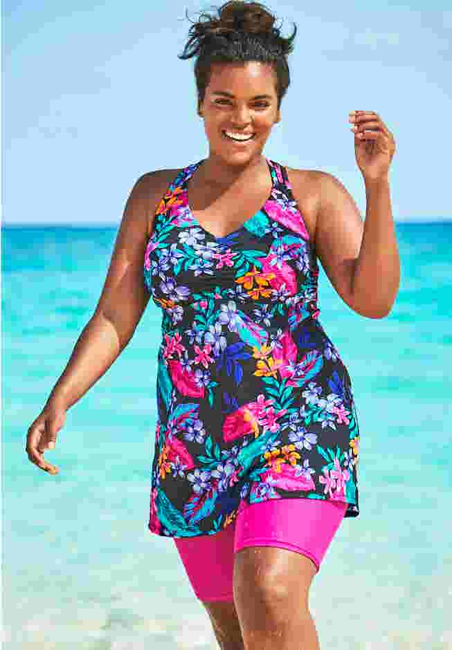 Longer Length Braided Tankini Top image number 0