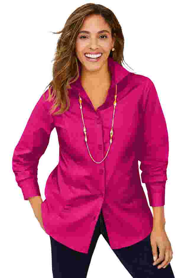 Wrinkle-Free Stretch Poplin Shirt image number 3