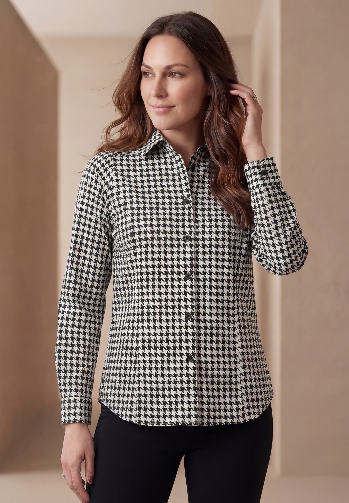 Stretch Cotton Poplin Button Down Shirt image number 0