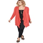Plus Size Lightweight Handkerchief Hem Cardigan Sweater image number null