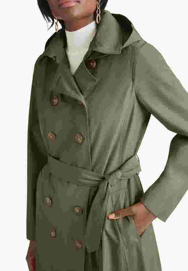 Double Breasted Long Trench Raincoat image number 3