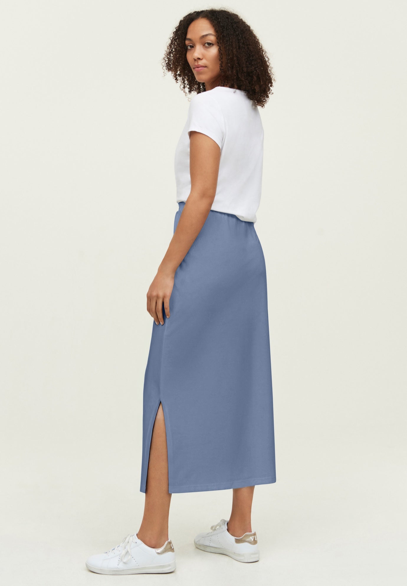 Cotton Spandex Pull On A Line Maxi Skirt image number 1