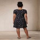 Stretch Knit Scoop Neck Short Sleeve A Line Dress image number null