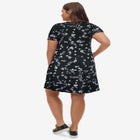 Stretch Knit Scoop Neck Short Sleeve A Line Dress image number null