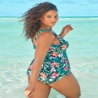 Sarong-Front Swimsuit image number null