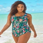 Sarong-Front Swimsuit image number null