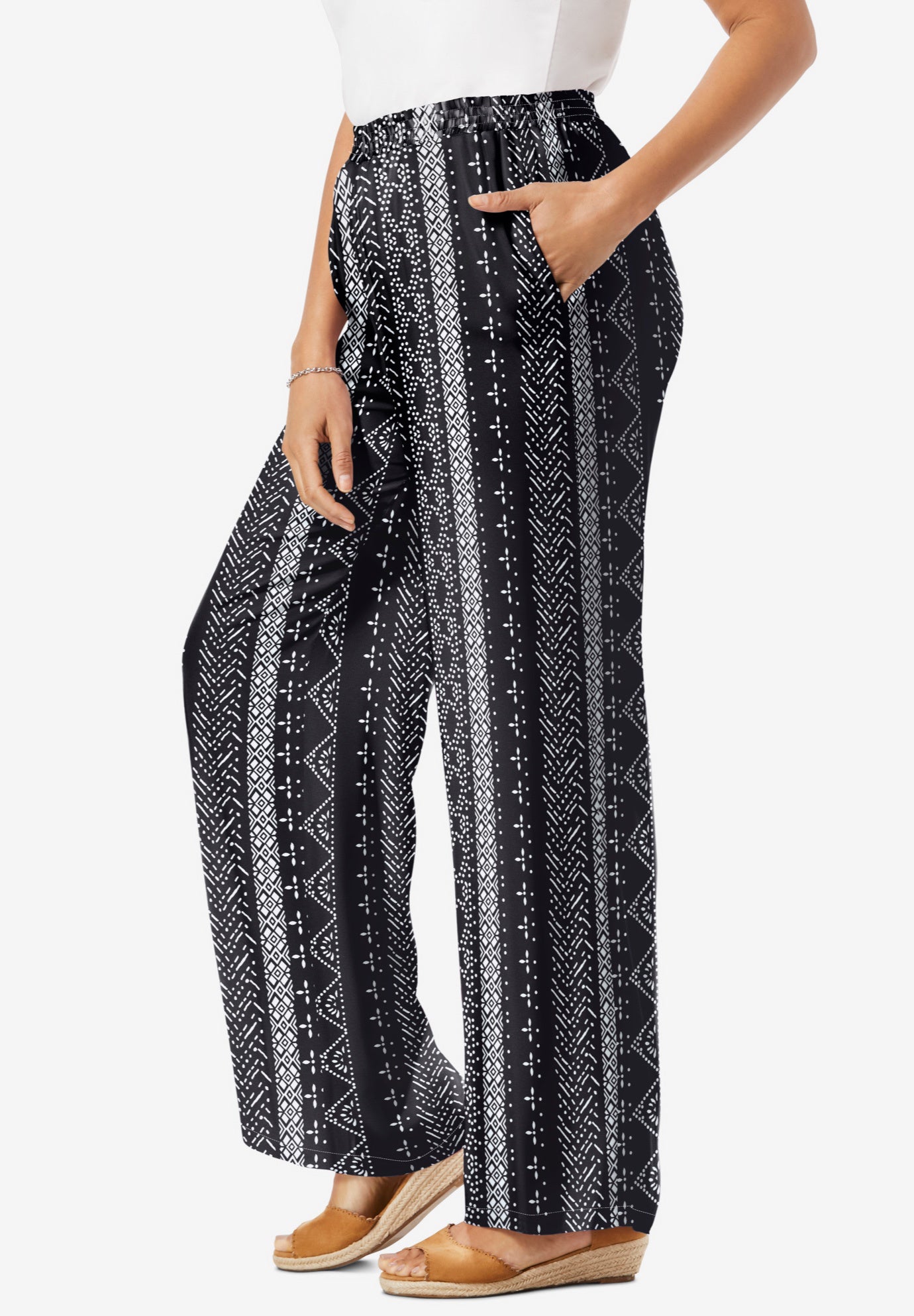 Pull-On Elastic Waist Soft Pants image number 2