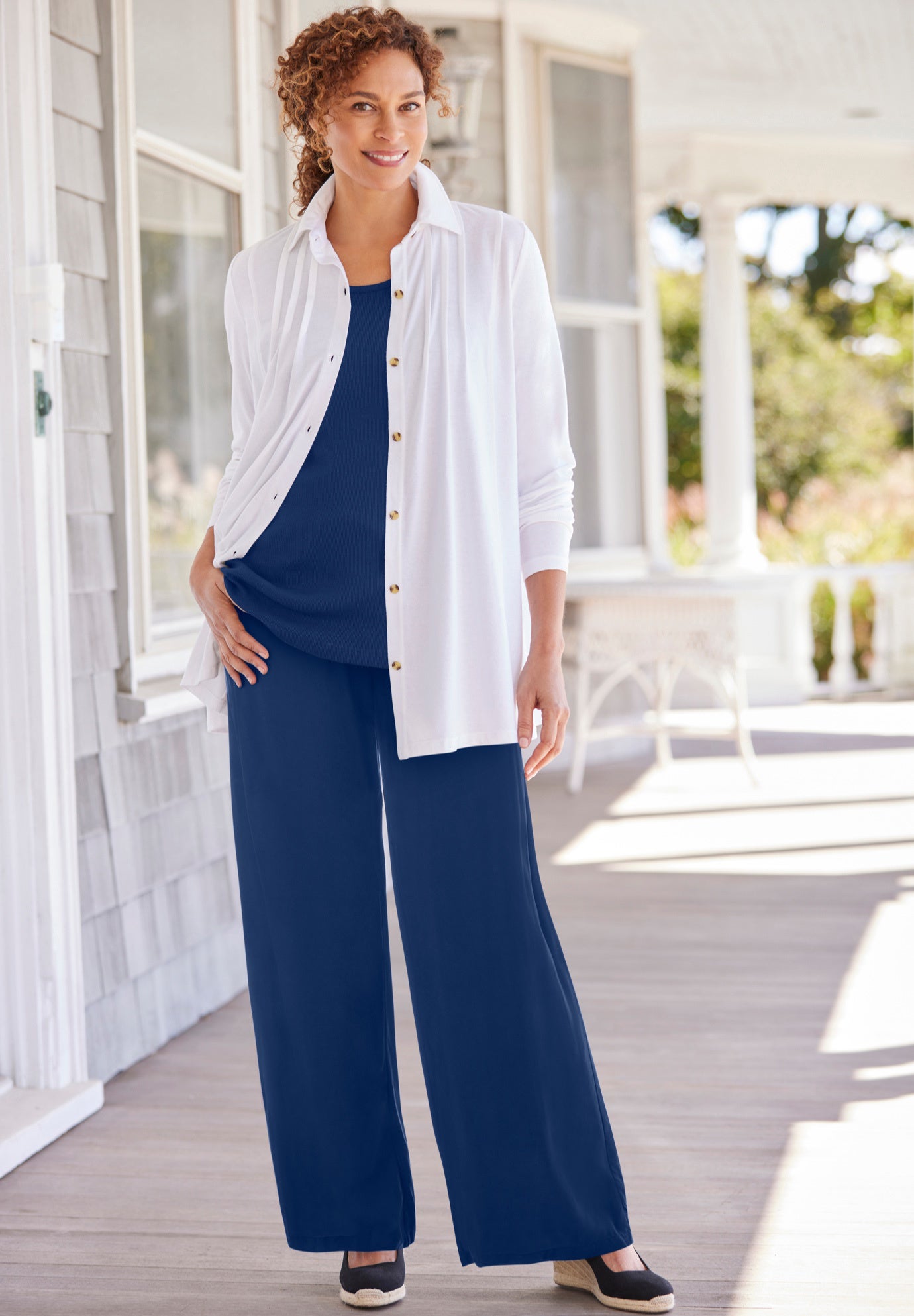 Pull-On Elastic Waist Soft Pants image number 5