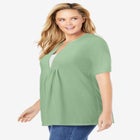 7-Day Layer-Look Elbow-Sleeve Tee image number null