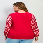 Mix Media Heart Sleeve Top image number 1