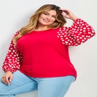 Mix Media Heart Sleeve Top image number 0