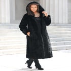 Plus Size Hooded Faux Fur Coat image number null